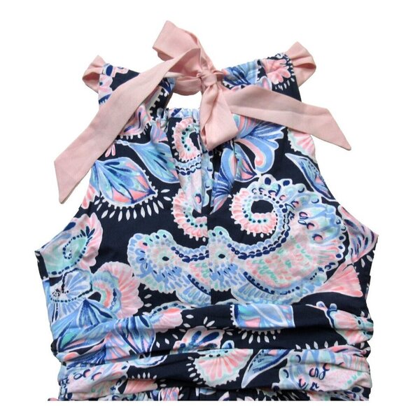 NWT Lilly Pulitzer Martina Maxi High Tide Navy Holy Flockamolie Jersey Dress S - Picture 5 of 6
